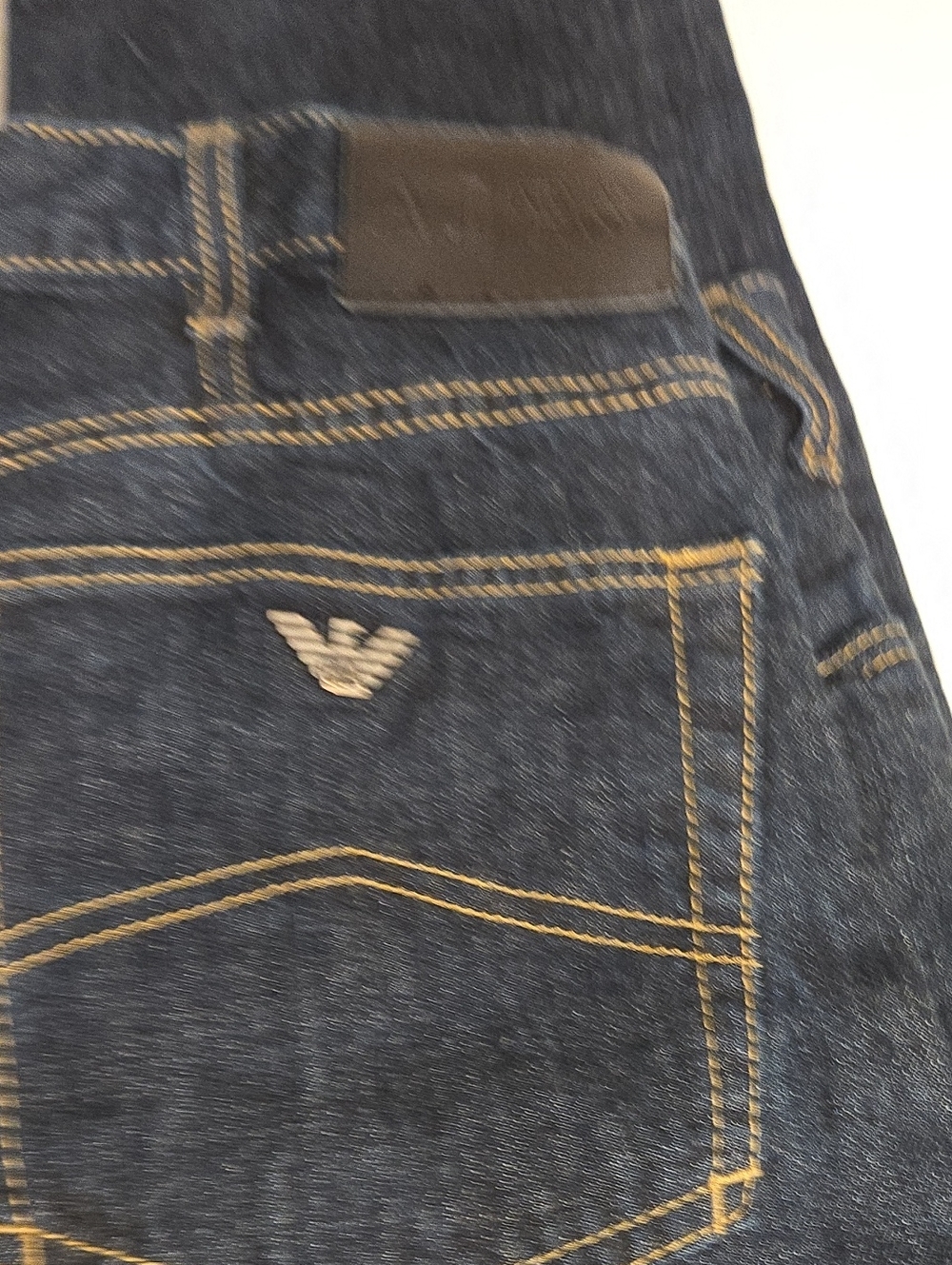 Emporio Armani Men's Dark Indigo Slim Jeans with Contrast Stitching